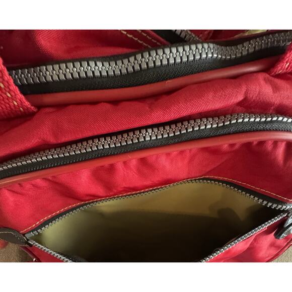 Kipling Duffle Bag Large Red Nylon Luggage Travel Gym Bag/Monkey Key Chain - Picture 12 of 15